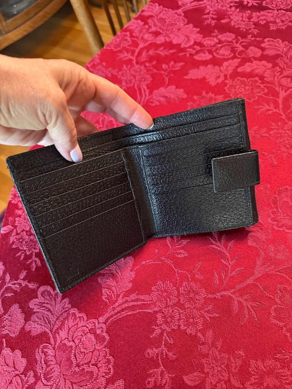 Gucci Black Canvas & Leather Compact Snap Wallet w/ Gold Charm - Picture 7 of 9